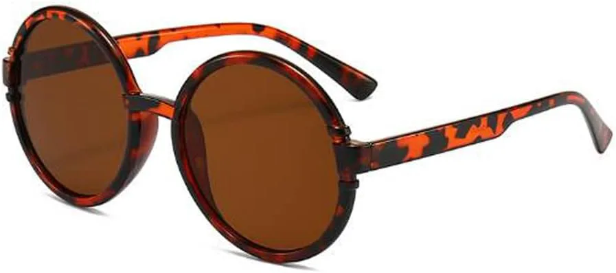 

Круглые солнцезащитные очки в крупной оправе, ретро-цвета, защита от УФ-излучения, солнцезащитные очки для женщин и мужчин star shop, Bean Tea Frame Tea Flakes