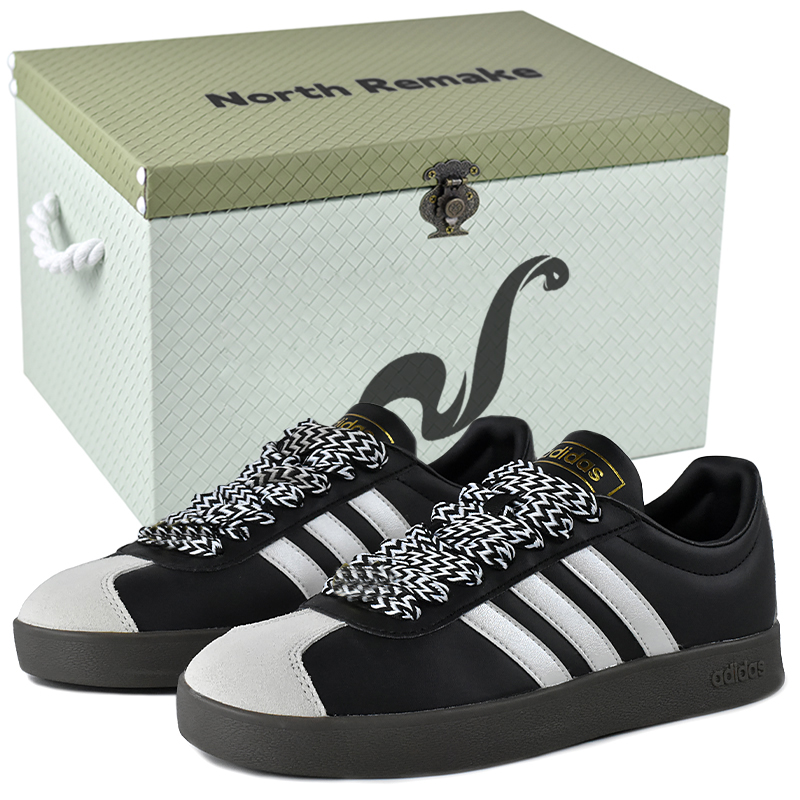 

Adidas Neo VL Court 2.0 низкие скейтерские кроссовки унисекс черно-серебристые в подарочной коробке премиум-класса, цвет Black Silver-High-End Gift Box 3