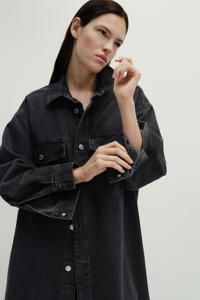 

Джинсовая блузка оверсайз H&M, черный