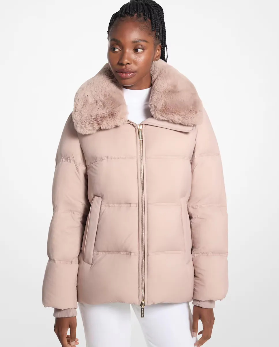 

Женская утепленная куртка с меховым воротником Michael Michael Kors, цвет Nude