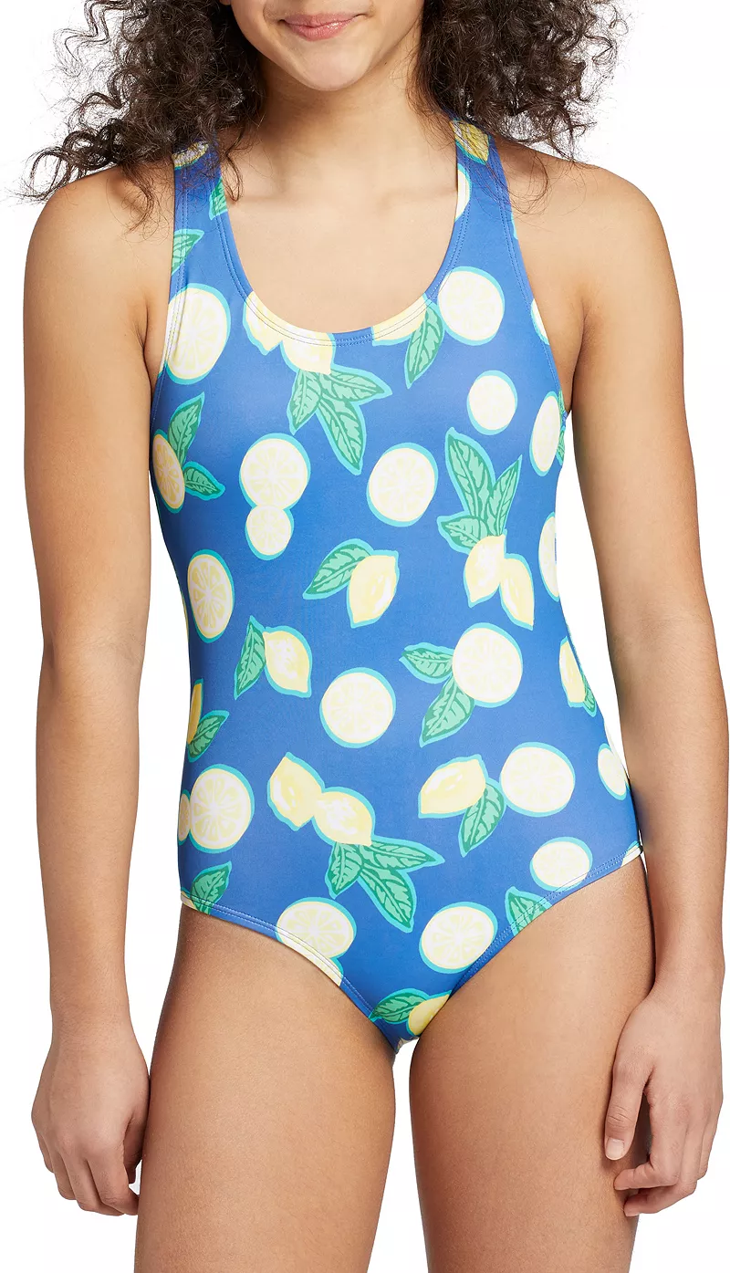 

Сплошной купальник Reed для девочек DSG, цвет Blue Lemons