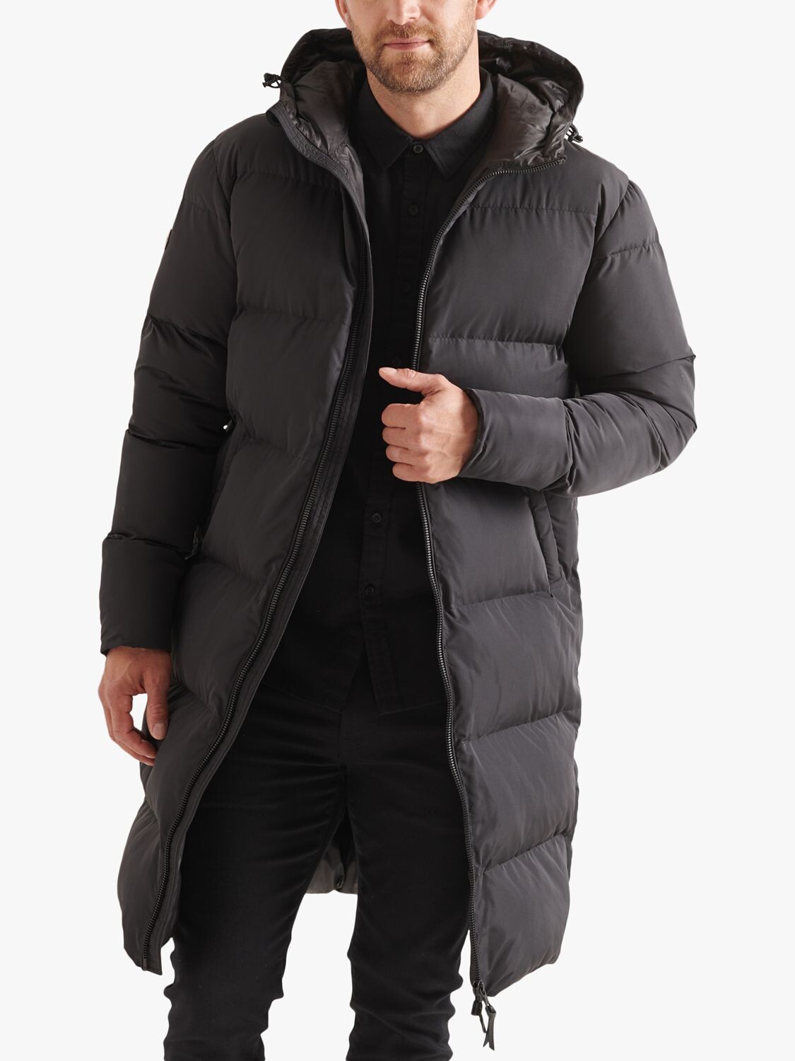 

Длинное пуховое пальто Superdry Studios, черный