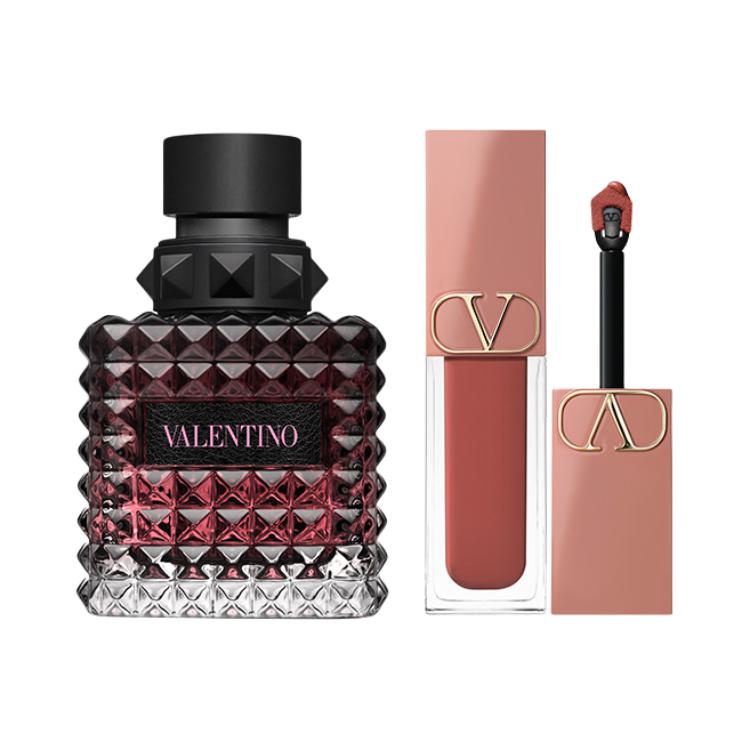 

Valentino Adventure Miss набор парфюмированного бальзама для губ Eau De Parfum EDP Ice Rolled Black Currant Bourbon Vanilla 50ml+6.5ml