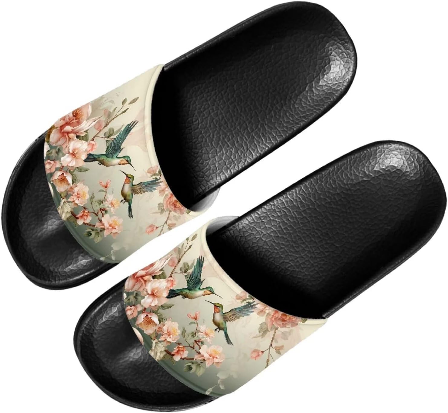 

Женские сандалии Forchrinse Sunflower Bee, повседневные слайд-сандалии, легкие тапочки для душа, дома и на пляже, Hummingbird Peony