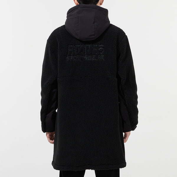 Куртка fleece stay warm mid-length hooded logo jacket black Adidas, черный — фото 3