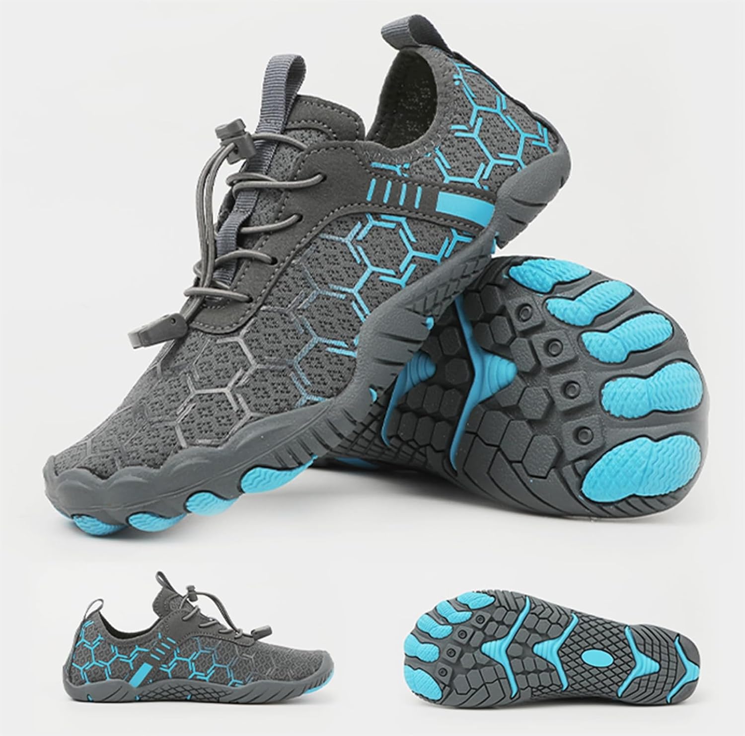 Hike Barefoot- обувь для женщин и мужчин, профессиональная, здоровая, противоскользящая, быстросохнущая, с широкой носочной частью, кроссовки для пляжа, плавания, спортивная обувь для йоги, легкая обувь для Aqua Walking Ayziemezm, серый — фото 2