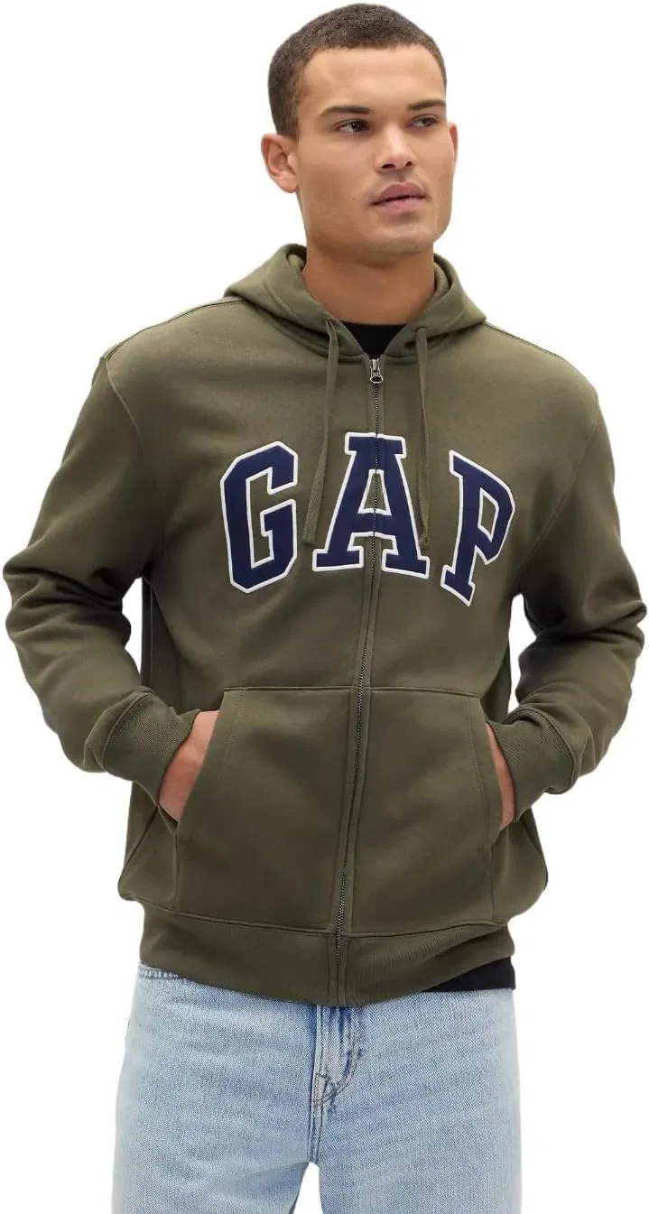 Худи-олимпийка GAP Logo Heritage Hoodie Full Zip, Black Moss