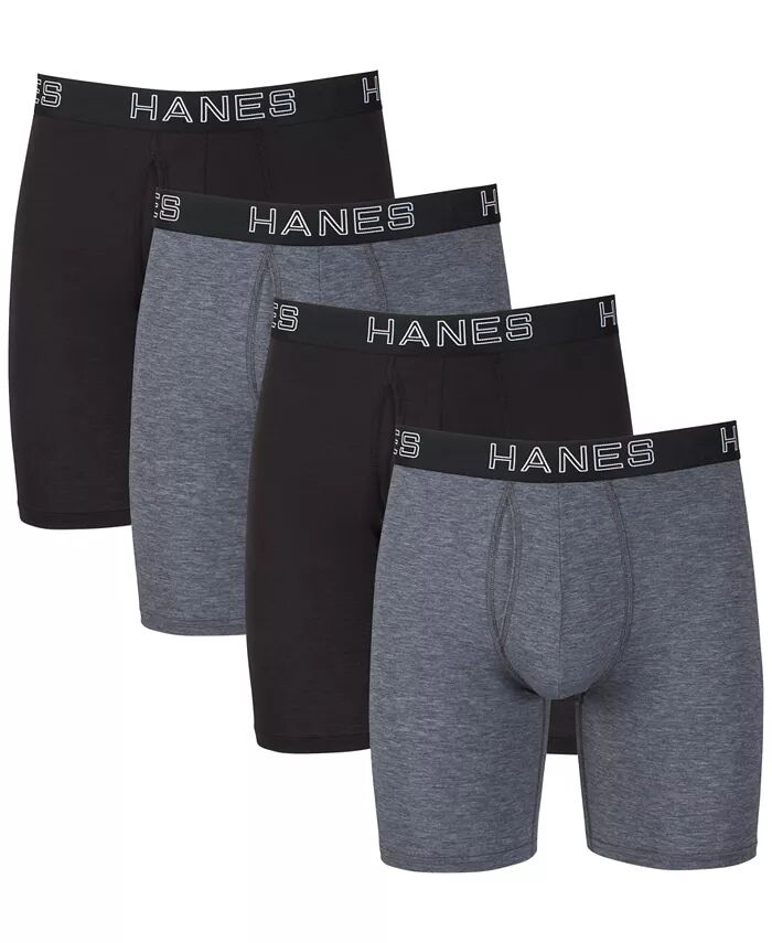 

Мужские трусы-боксеры Ultimate ComfortFlex Fit, 4 шт., влагоотводящие, удлиненные Hanes, мультиколор
