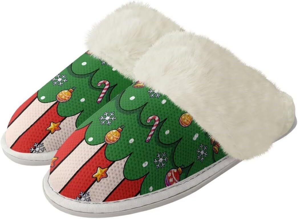 

Женские и мужские рождественские пушистые тапочки xixirimido с противоскользящей подошвой для дома и улицы, Xmas Bell