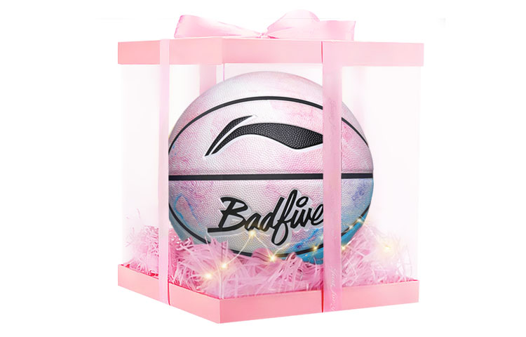 

LINING Баскетбольный мяч PU розово-голубой градиент размер 7 тренировочный unisex