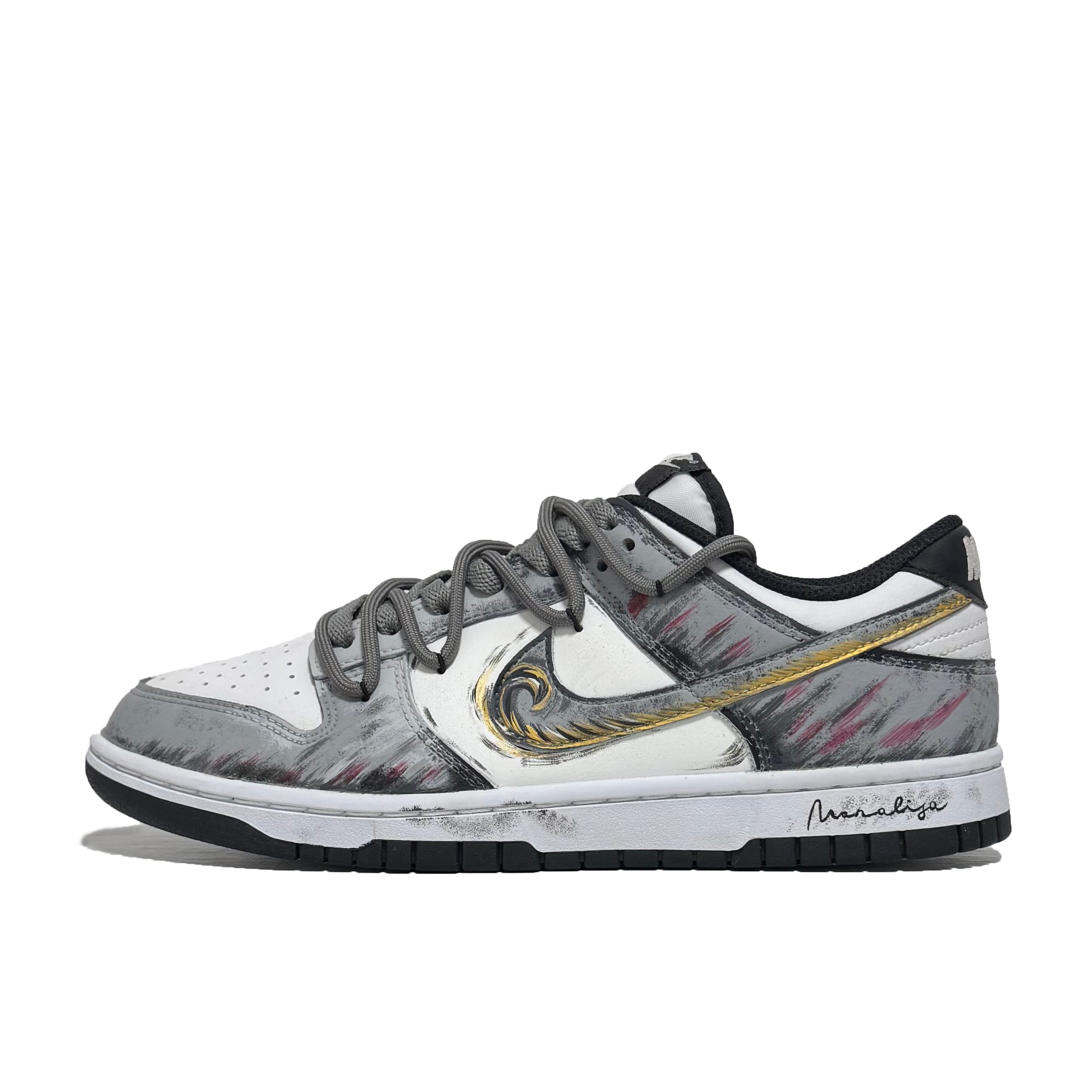 

Nike Кроссовки Dunk Gray Wall Etching Low top Skateboard Shoes мужские серые