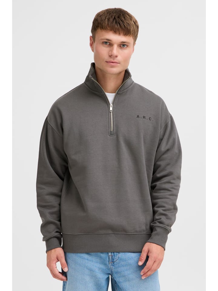 

Пуловер !SOLID Troyer SDHANN 21301159ME lässiger Pullover mit Backprint, серый