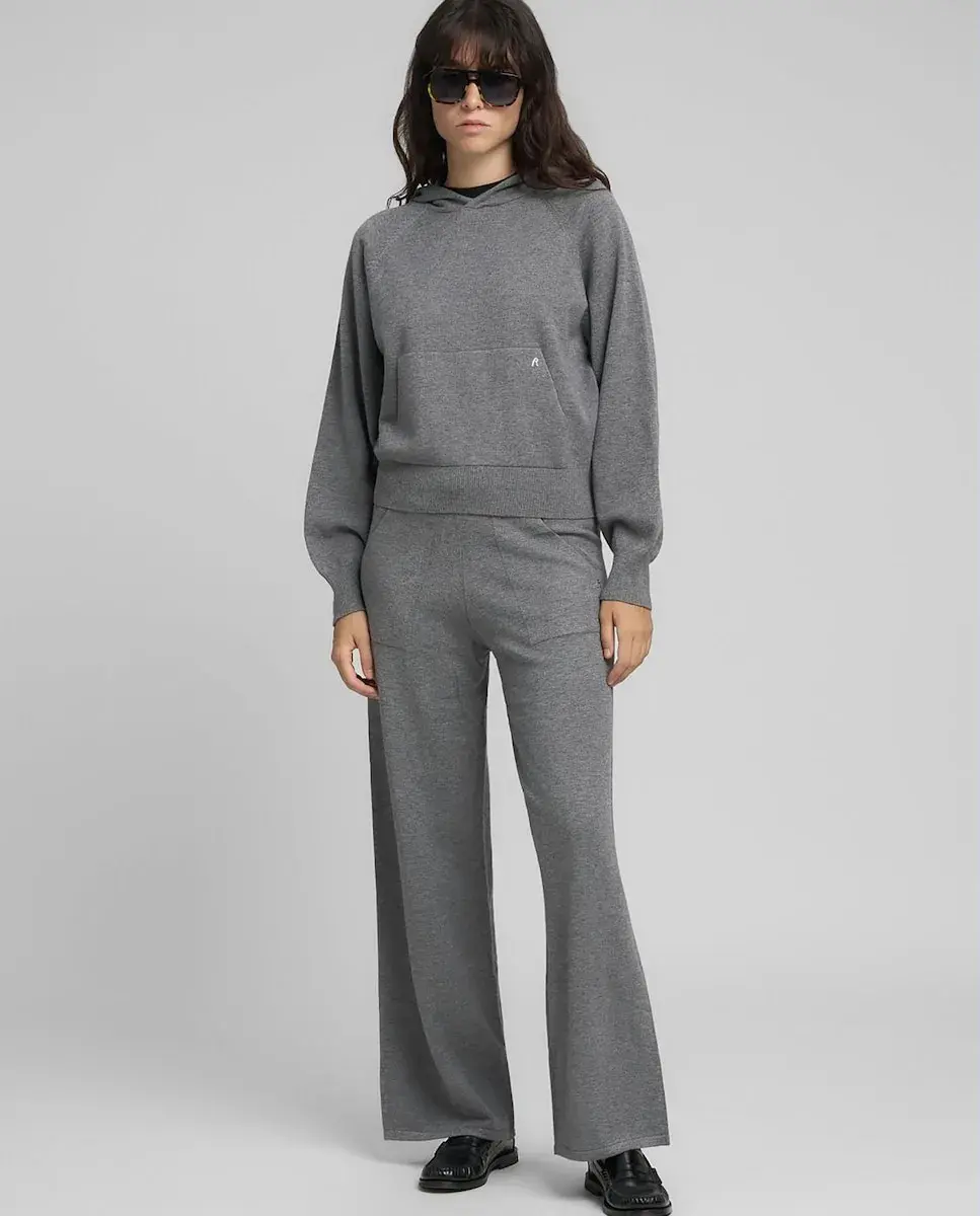 

Женская толстовка с капюшоном и карманом-кенгуру Replay, серый