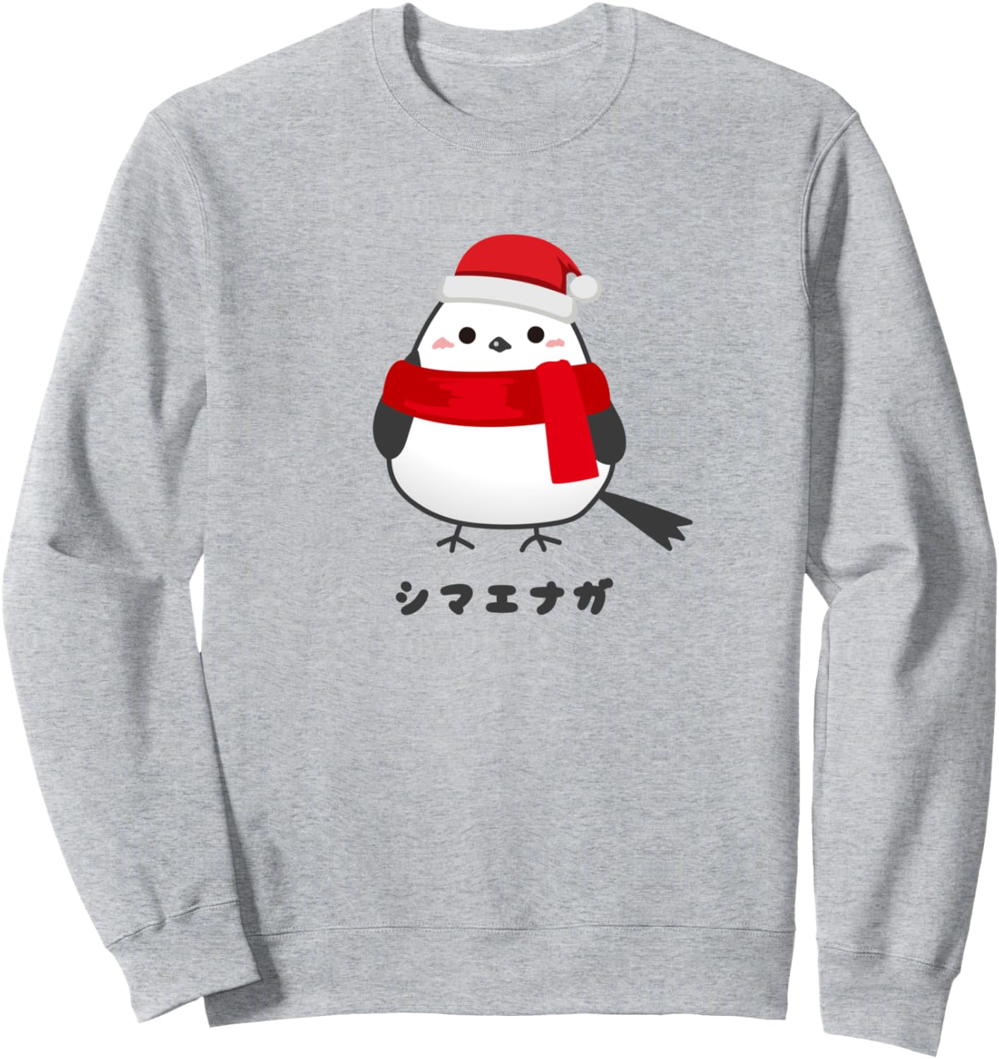 

Симахог, птица, дикая птица, Фую, шарф, рождественская шапка Санты, Хоккайдо, иллюстрация снежной феи, милая толстовка, серый Long-Tailed Tit