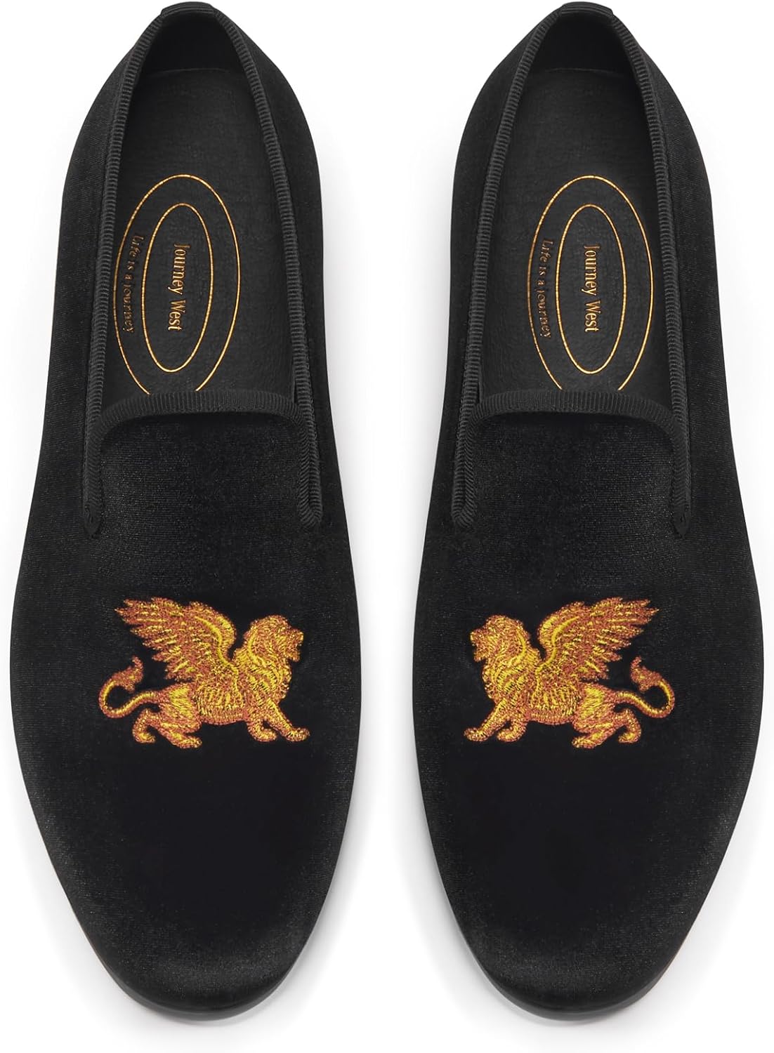 

Мужские бархатные лоферы Journey West с вышивкой, слипоны, туфли для смокинга для мужчин, черный