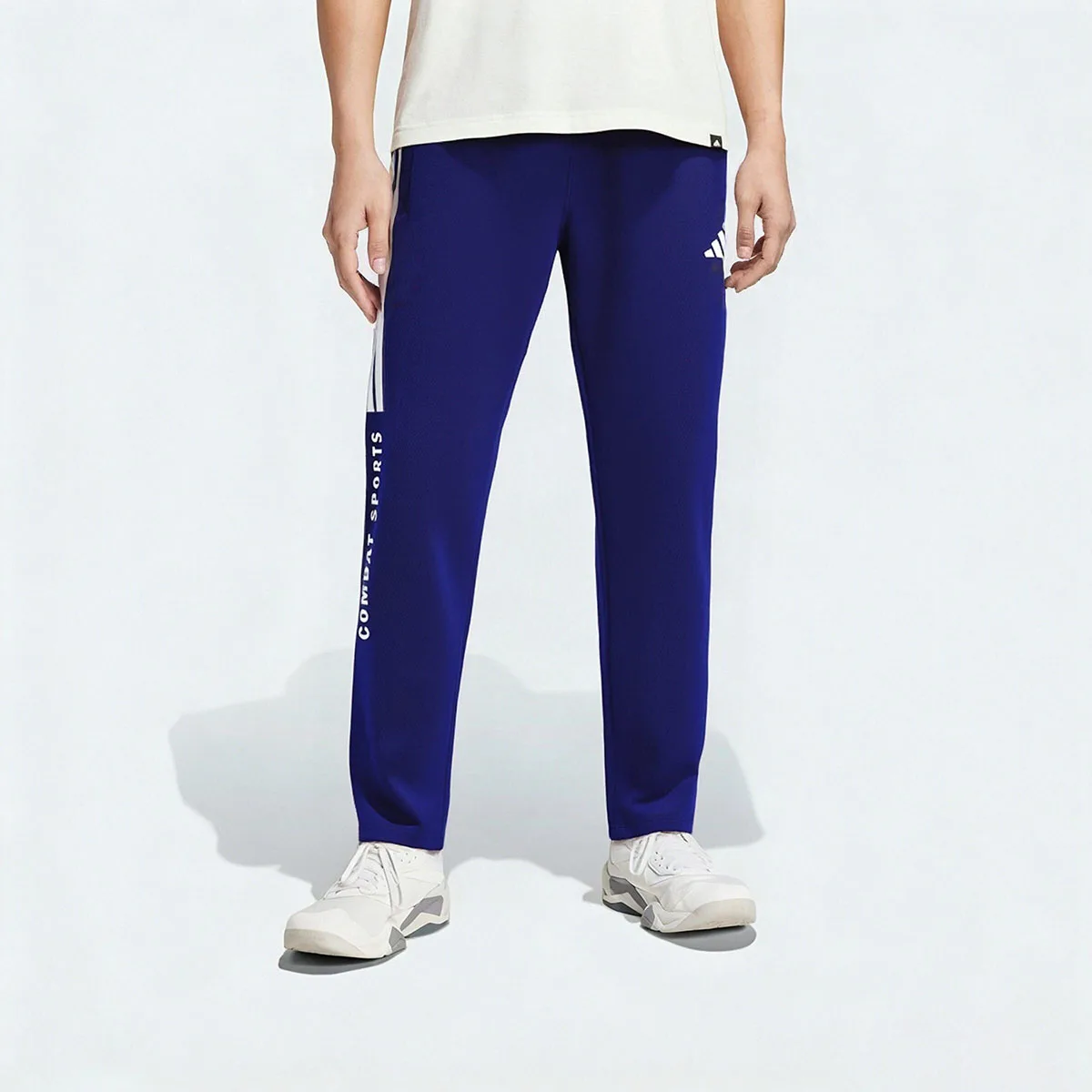 Adidas Трикотажные спортивные штаны unisex TR30PR2CS темно-синие/белые умеренно прямого кроя — фото 4