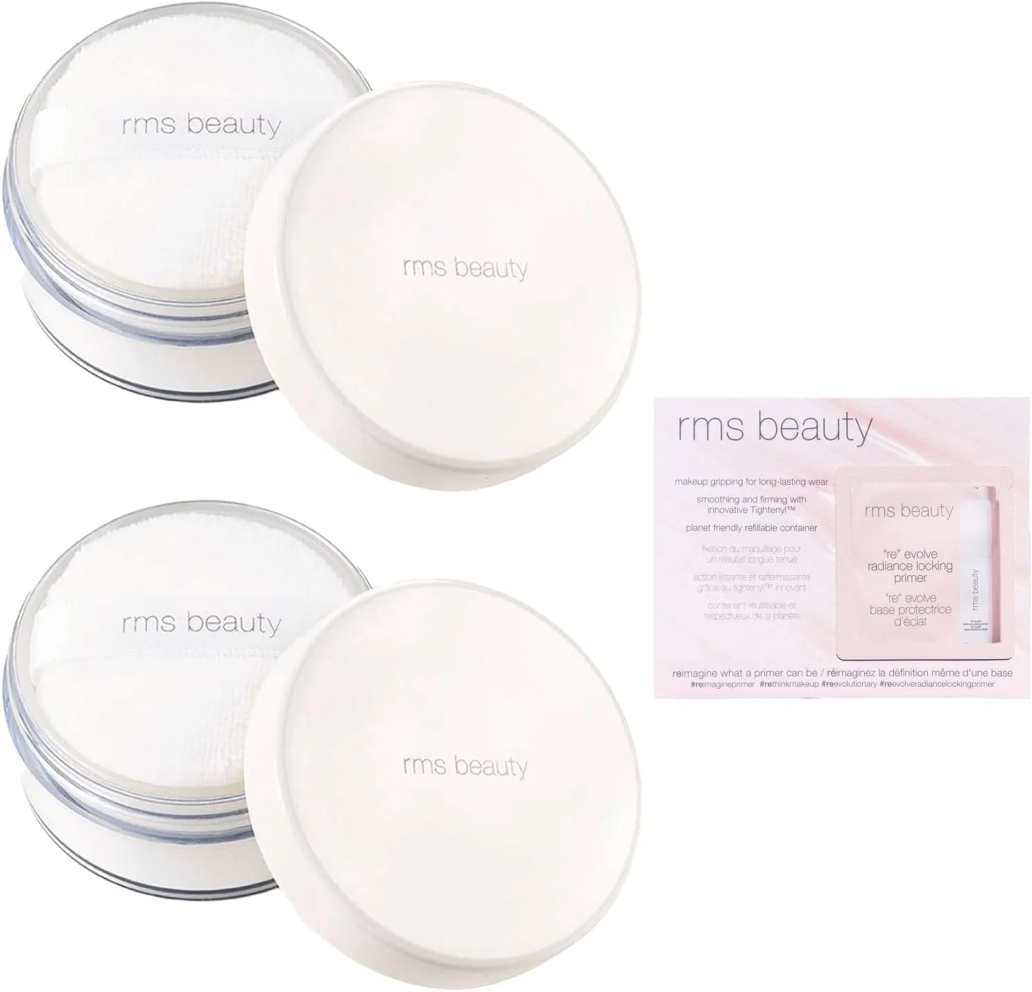 Набор макияжа RMS Beauty Unpowder 002 штуки и праймер-сэмплер, матовый, не ломается, анти-блеск