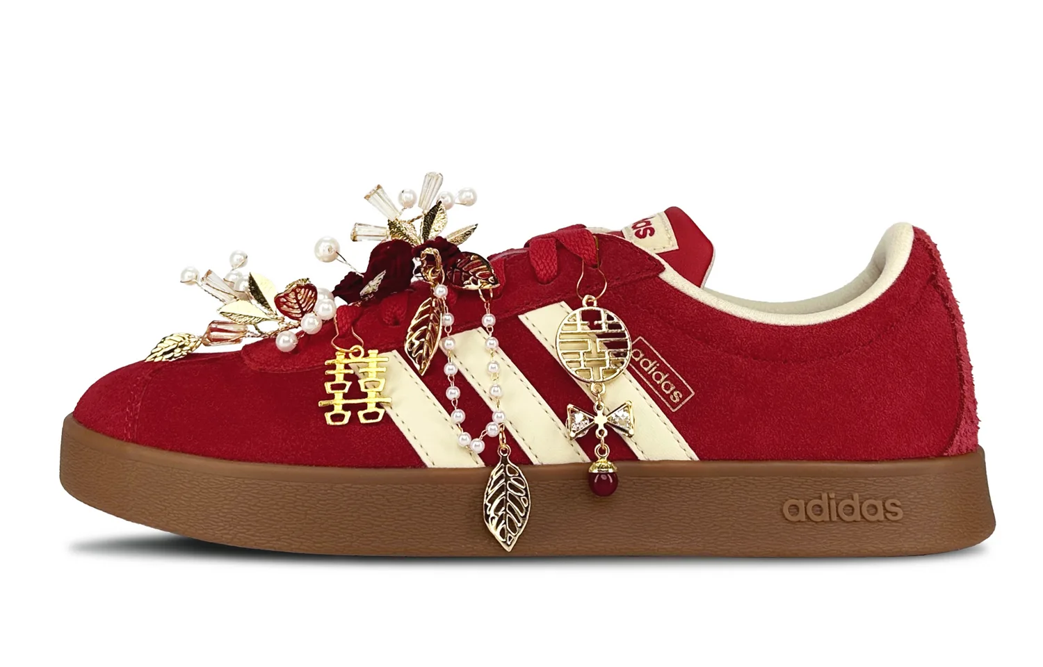 Кроссовки Vl Court Classic Long Xiangshi Abrasion Resistant Low Top Unisex Adidas, белый красный