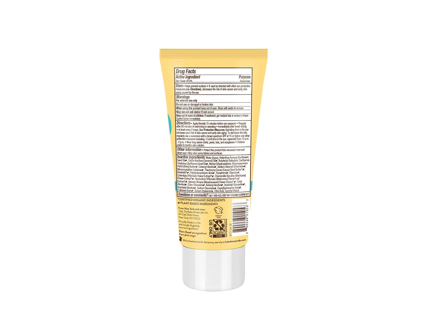 Babo Botanicals Sheer Mineral Sunscreen Lotion SPF 50 с 100% минеральными активными компонентами для детей и чувствительной кожи, легкая, водостойкая, без отдушки, 90 мл, Multi-color — фото 3