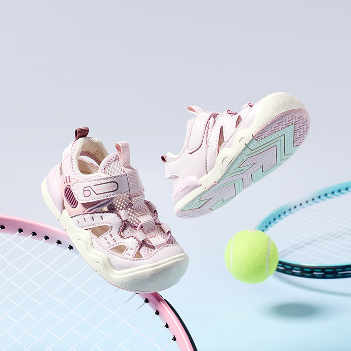 Дышащие, легкие, амортизирующие, нескользящие детские сандалии для детей от 3 до 7 лет BIG WASP, розовый — фото 4