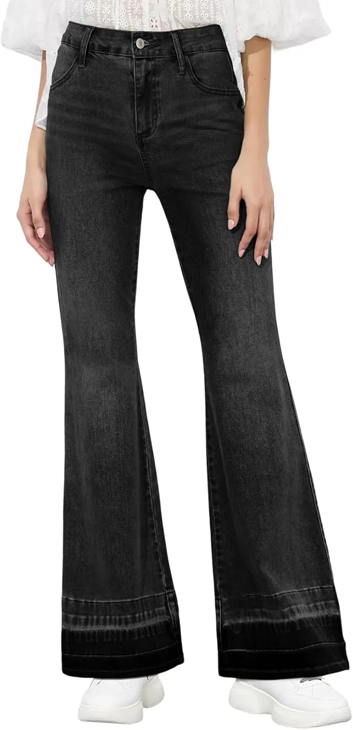 

Sidefeel женские джинсы-клеш с высокой посадкой и растягивающейся тканью