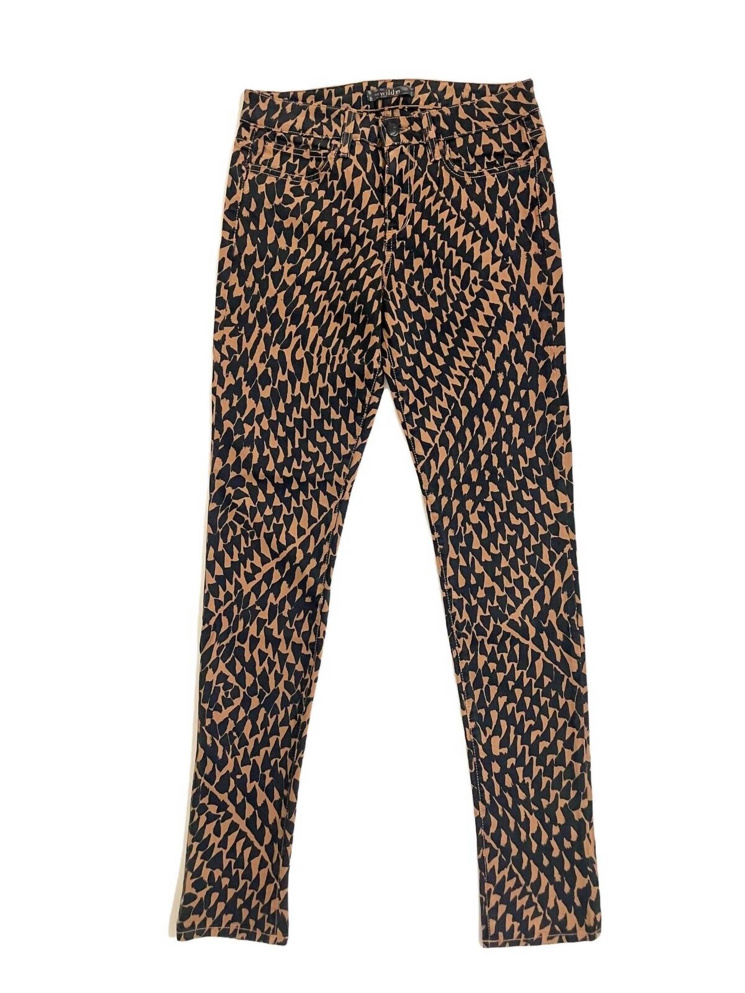 

Женские джинсы скинни Wild Print Mid Rise коричневого и черного цвета JOE'S Jeans