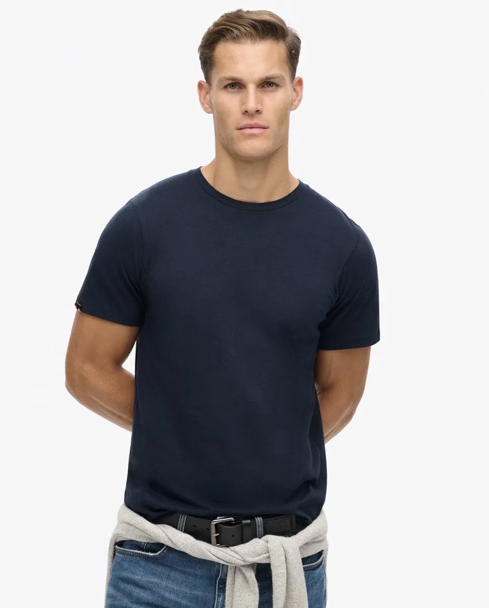 

Классическая мужская футболка однотонная Superdry, темно-синий