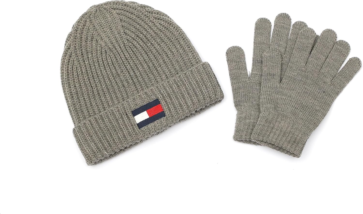 

Комплект шапки и перчаток Tommy Hilfiger для мальчиков Fisherman Rib Cuff Hat and Gloves Beanie Hat, Medium Grey Heather