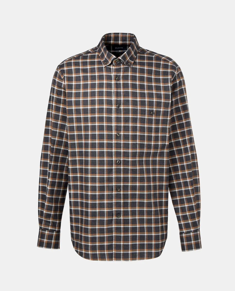 

Мужская рубашка с длинным рукавом в клетку фантазийной расцветки Dustin