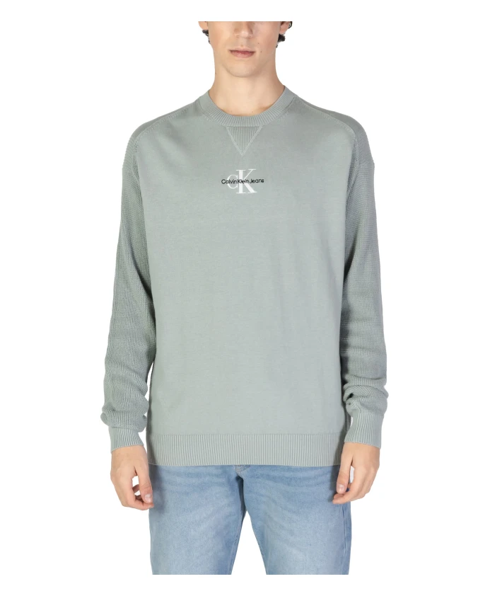 

Хлопковая толстовка с длинными рукавами Calvin Klein Jeans, зеленый