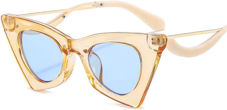 

Модные женские солнцезащитные очки «кошачий глаз» в винтажном стиле с металлической цветной оправой, уникальные и трендовые, с защитой от УФ-излучения UV400 TYUVIVO, Black White