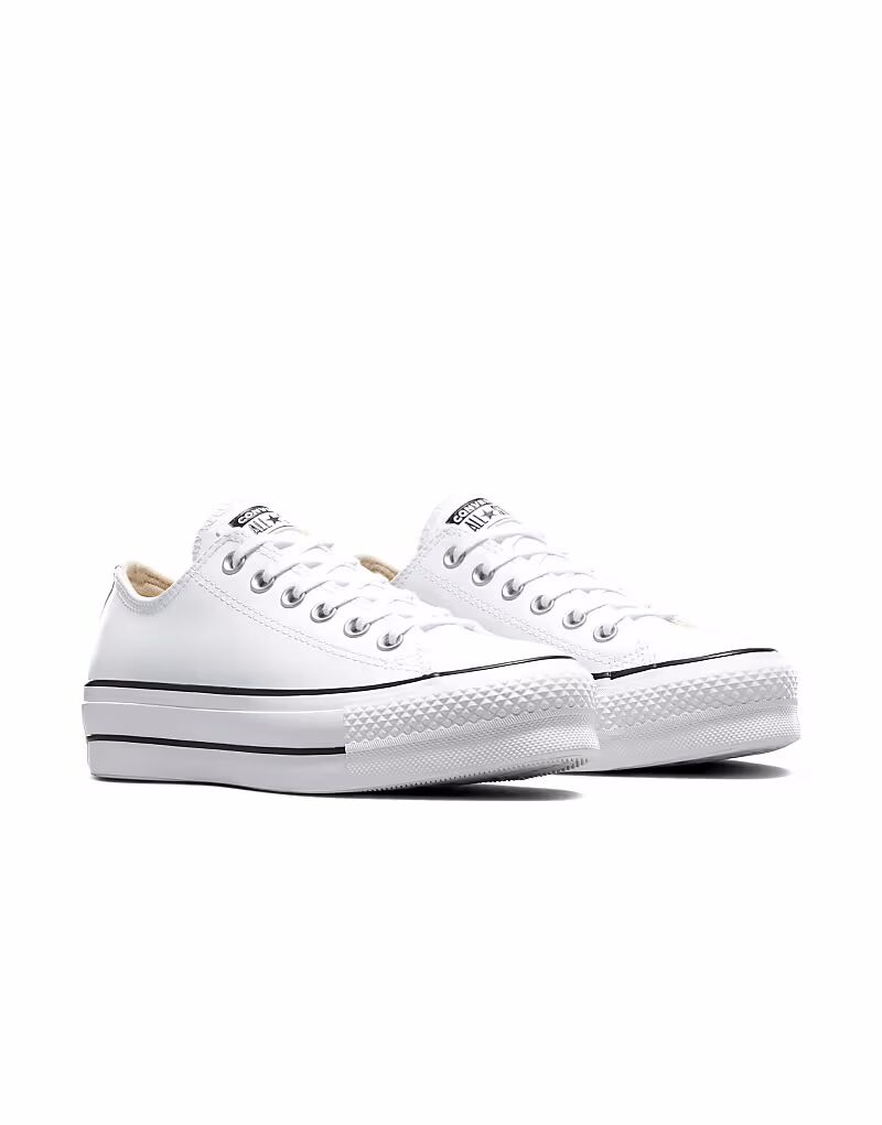 Кроссовки Converse Chuck Taylor All Star Lift Ox из кожи белого цвета — фото 3