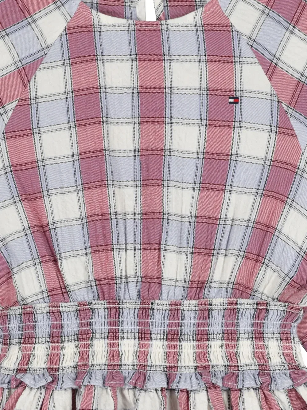 Платье в клетку с оборками Tommy Hilfiger Junior, розовый — фото 3