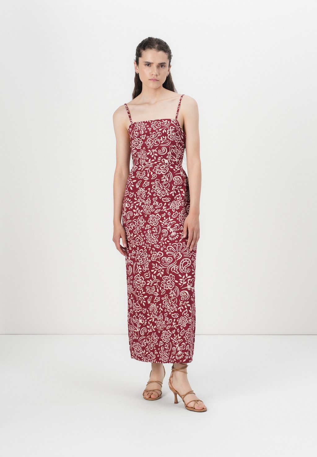 

Элегантное платье ONLJAKIRI STRAP MIDI DRESS ONLY, темно-красный