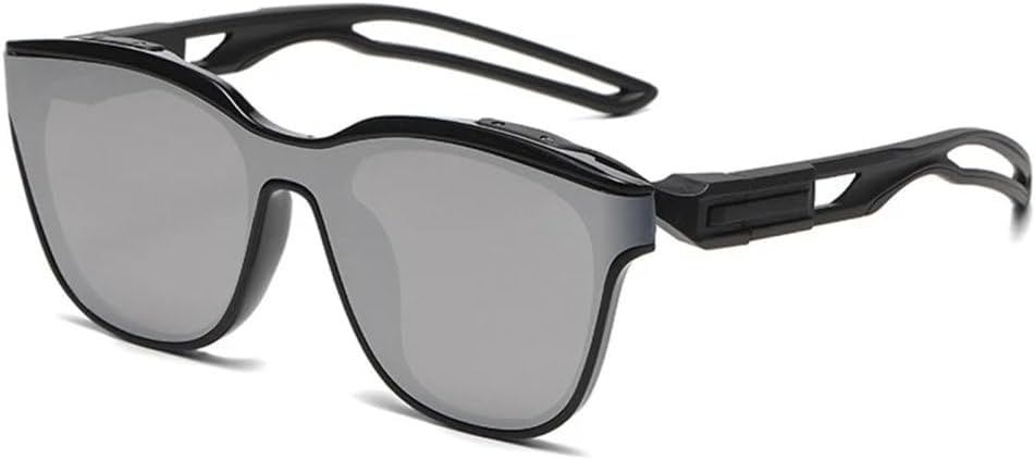 

Винтажные солнцезащитные очки с изогнутыми линзами для женщин и мужчин, панк-стиль, роскошные, для активного отдыха, велоспорта, защита от ультрафиолета UV400 MUTYNE, Black Silver