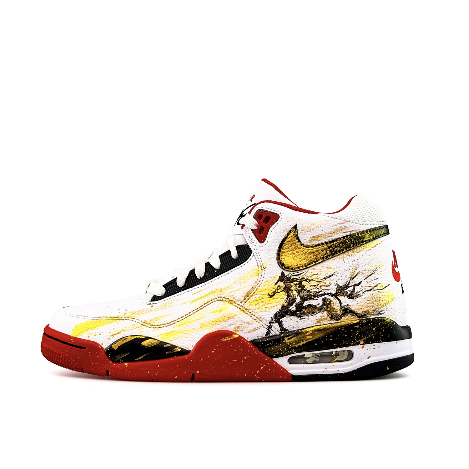 Nike Flight Legacy Black Horse Golden Special Shopping Bag с амортизацией, устойчивый к истиранию и скольжению, Mid top — фото 3