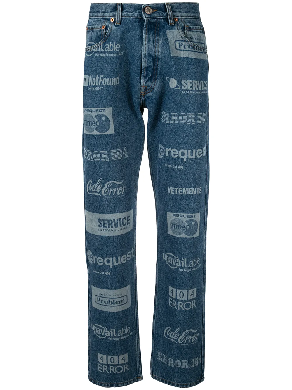 Джинсы Fully Branded VETEMENTS, синий