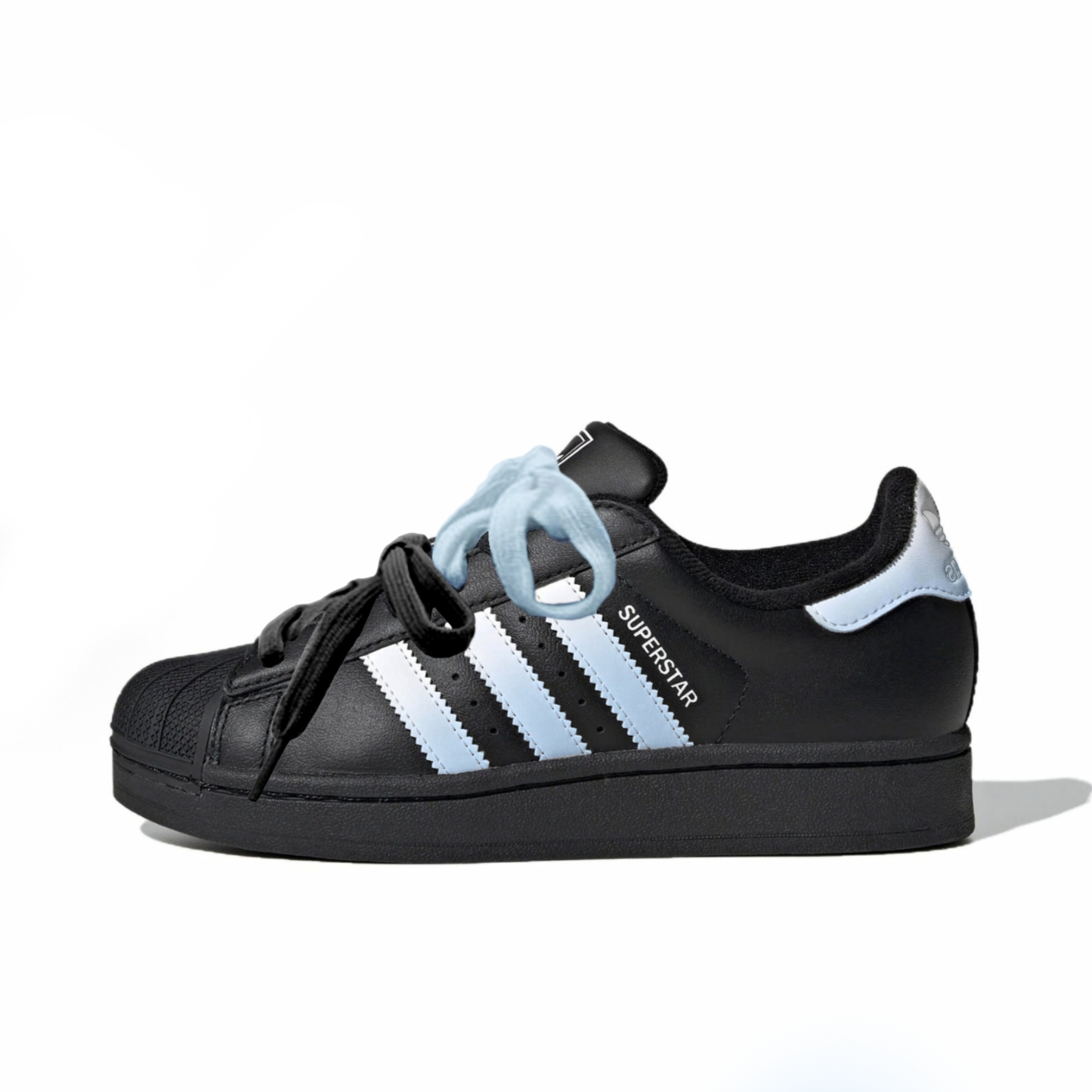 

Детские кроссовки для скейтбординга Superstar 2 Whisper Light Blue Low Top для подростков Adidas Originals, черный