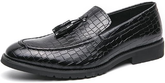 

Мужские лоферы Santimon с кисточками и узором под крокодила, роскошные кожаные туфли без шнурков для свадеб, вечеринок и повседневного делового стиля, черный