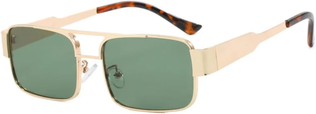 

Солнцезащитные очки с защитой UV400 | Металлическая маленькая оправа в стиле панк | для женщин и мужчин, для занятий спортом на открытом воздухе и вождения DSVIGF, Gold Green