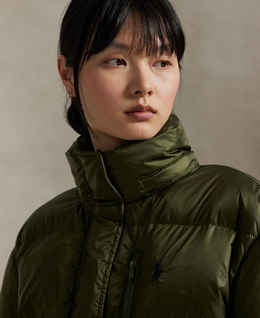 Женская водоотталкивающая стеганая куртка с длинными рукавами Polo Ralph Lauren, New Olive — фото 3