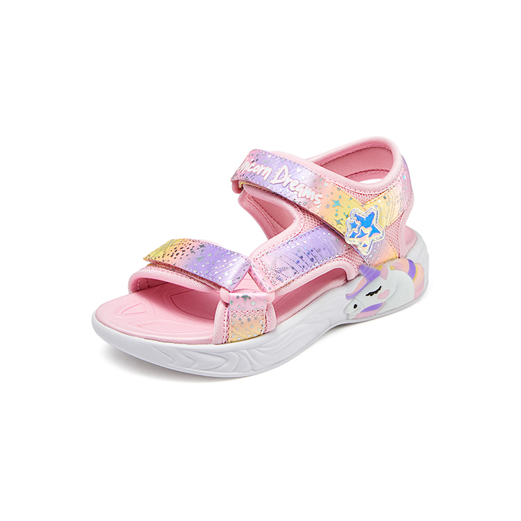 Skechers Kids Детские сандалии с противоскользящими амортизаторами, розовые — фото 4