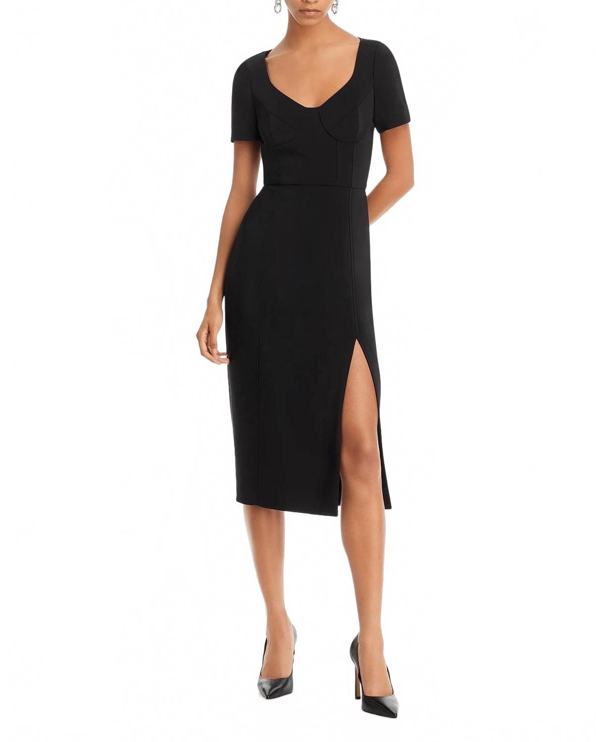 

Черное короткое рукавное облегающее платье Jason Wu