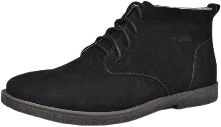 

Мужские ботинки Santimon, повседневные кожаные замшевые челси, смокинговые, удобные модные формальные ботинки чукка для мужчин, черный