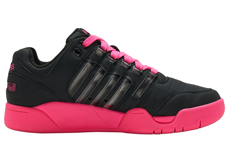 KSWISS Антискользящие износостойкие низкие кеды для скейтбординга мужские черные розовые K·SWISS, Pure Black/Neon Pink — фото 2