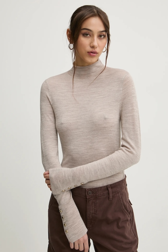 

Шерстяной свитер Abercrombie & Fitch, бежевый