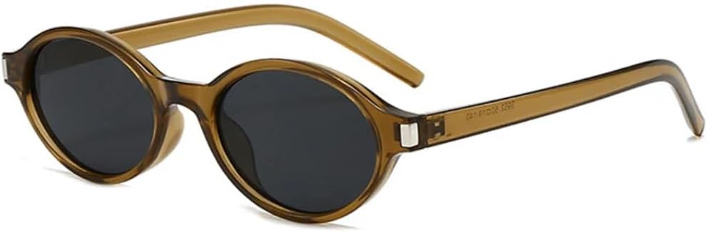 

Солнцезащитные очки с защитой от УФ-излучения UV400 | Маленькая оправа "кошачий глаз" овальной формы с заклепками | для женщин и мужчин, для занятий спортом на открытом воздухе и вождения DSVIGF, Brown-black