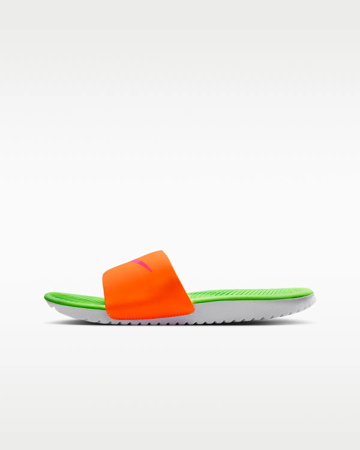 Детские слайды Nike Kawa, Total Orange/Green Strike/White/Hyper Pink — фото 2
