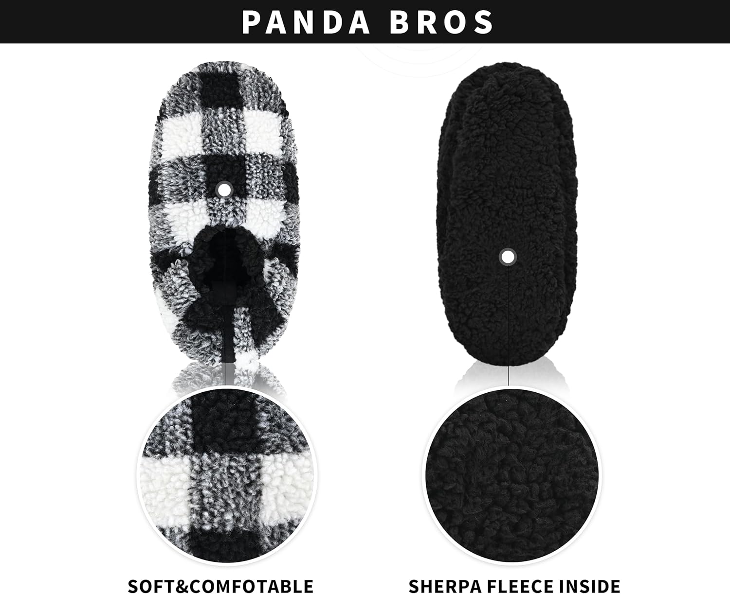 Мужские носки-тапочки Panda Bros, низкие, супер мягкие и теплые, для дома с противоскользящей подошвой, белый — фото 2
