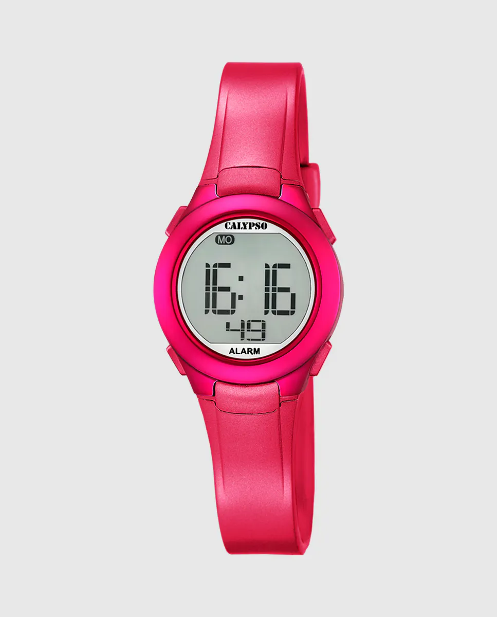 

K5677/4 Digital Crush Розовые резиновые женские часы Calypso, розовый